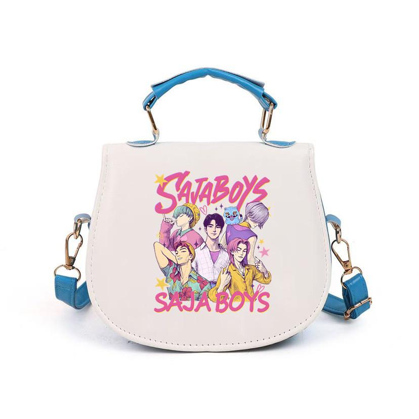 Kids Girls Kpop Rumi Zoey Mira Printed Student Lightweight Crossbody Bag Casual PU Shoulder Bags