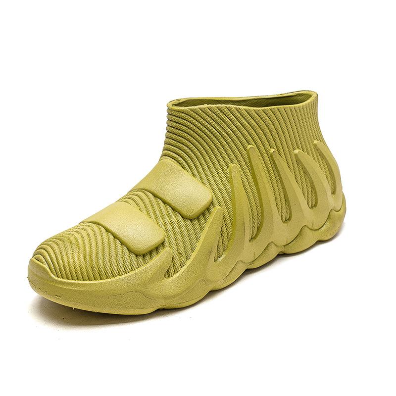 

Новые водонепроницаемые короткие дождевые ботинки мужские трендовые повседневные нескользящие резиновые ботинки для рыбалки, бархатные теплые дождевые сапоги для автомойки 45 зелёный