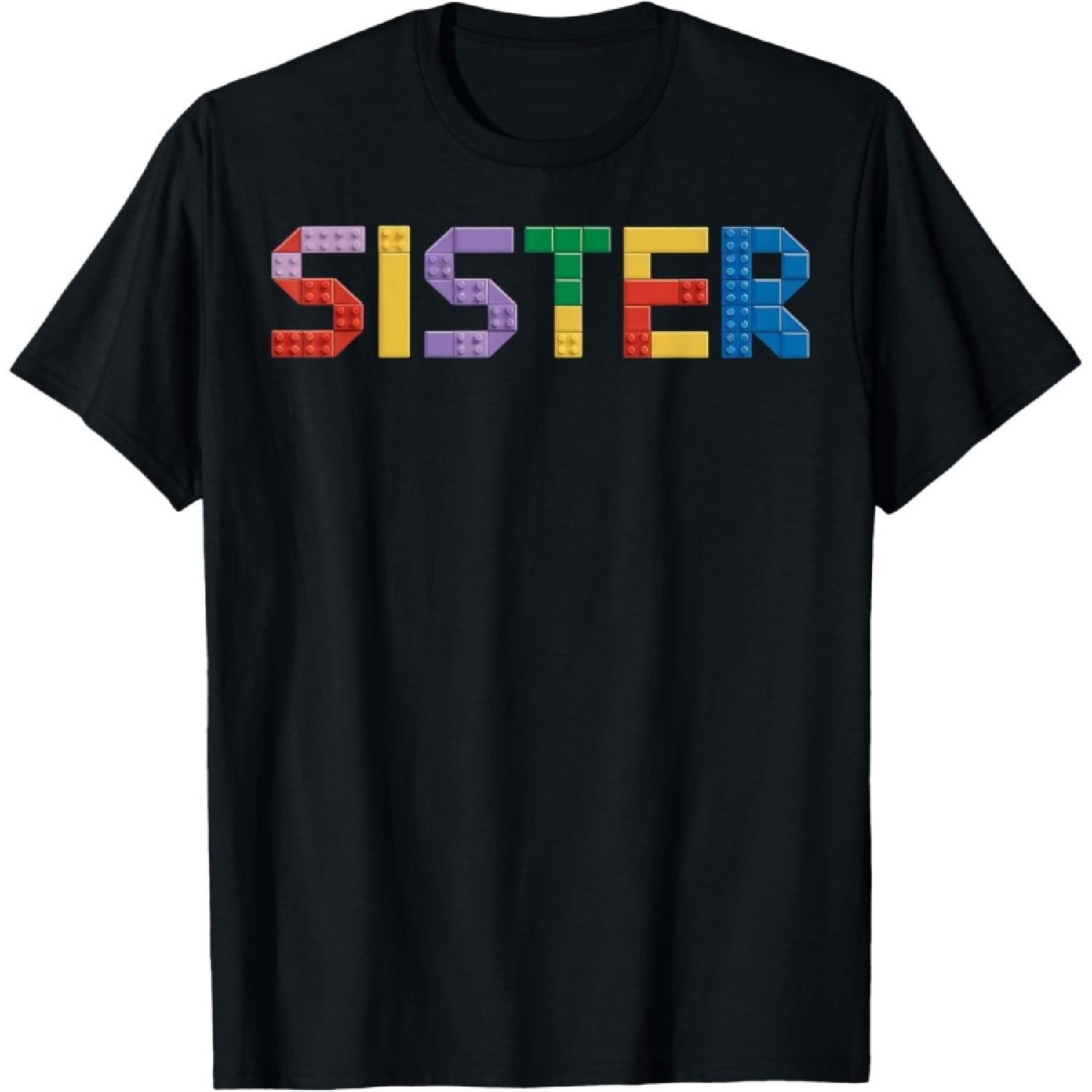 Kids Brick Builder Bricks Sister Building Blocks T-Shirt S