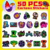 50 Autocolante Neon Creative Diy Graffiti Impermeabile Personalitate Decorative Bagaje Colorate Autocolante Desen Animat
