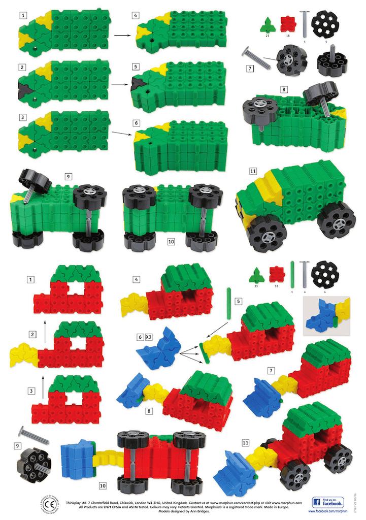 Mega Set of Morphun Construction Blocks Starter 1200 Pcs.