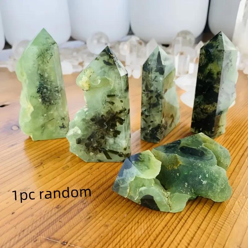 

1pc Natural Prehnite Stele, Mineral Specimen, Crystal Collection, Perfect for Desktop Decoration and Home Decoration, Perfect Cr