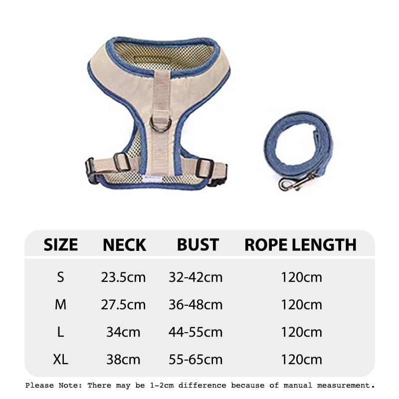 Durable Lattice Pet Harness Leash Set for Dogs 120cm Walking Exercise Vest Strap Traction Anti Lost Small Medium Dog Accessories