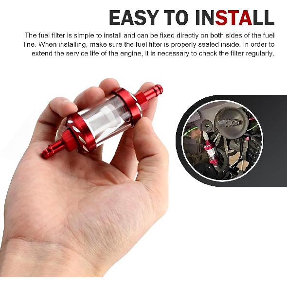 Downhill 1 PC Car Fuel Filter, In-line Fuel Filter, Alloy Rust-Proof and Durable Efficient Filter Oil Cup, Engine Protection Oil Filtering Cup