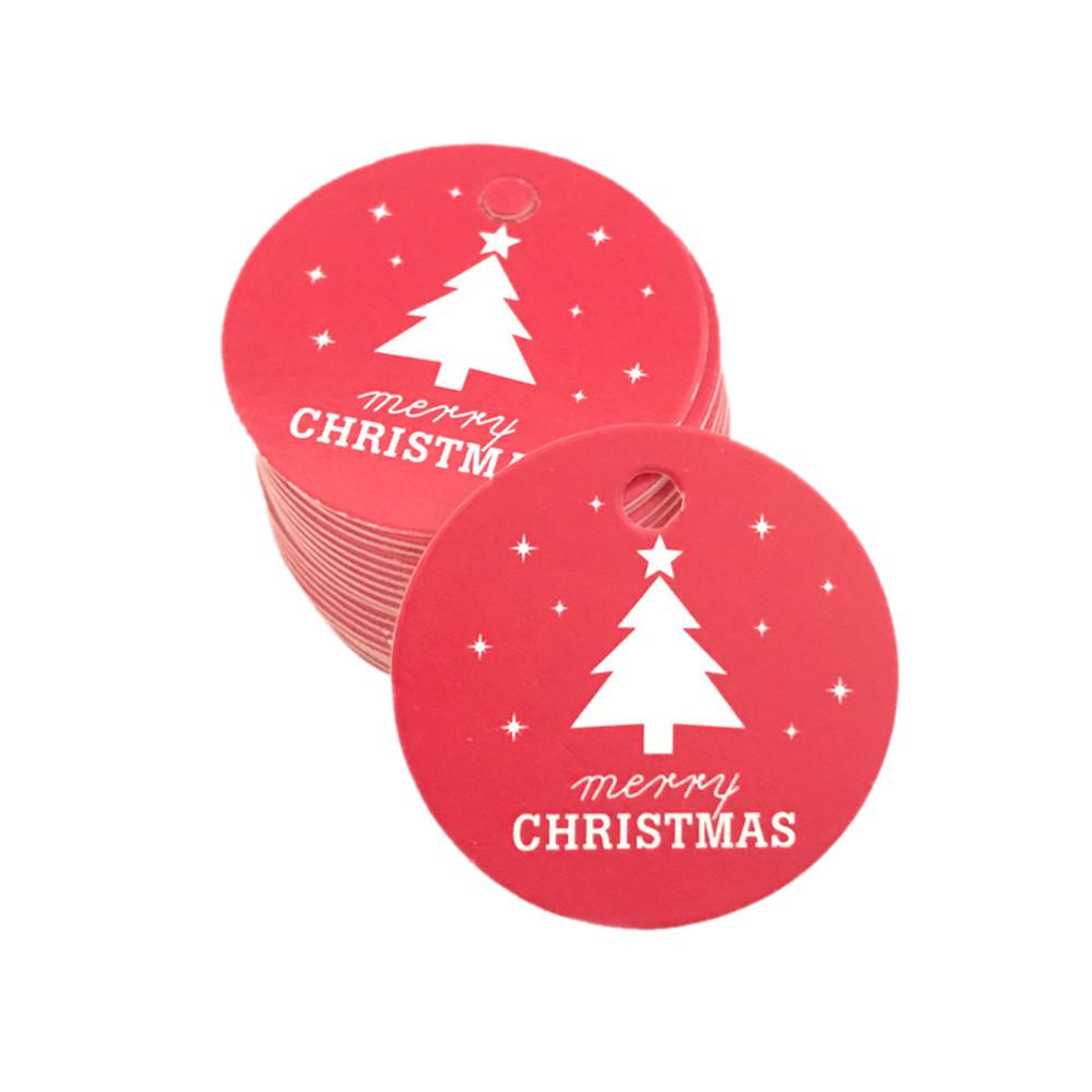 

100Pcs Star Christmas Tag Candy Bag Decoration Gift Hang Tags красный