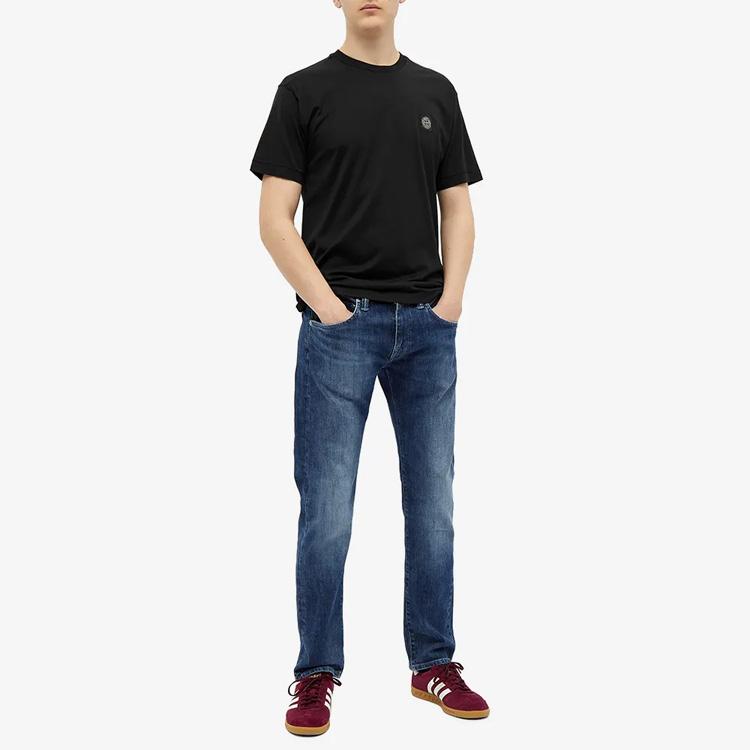 Stone Island Patch Logo T-Shirt Black Unisex Tops 741524113-V0029