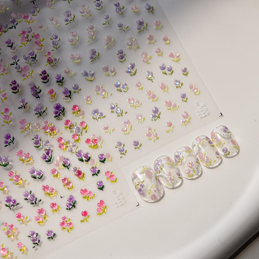 Наклейка для дизайна ногтей в виде ракушки с легким тюльпаном. Изготовление креативных — фото 3