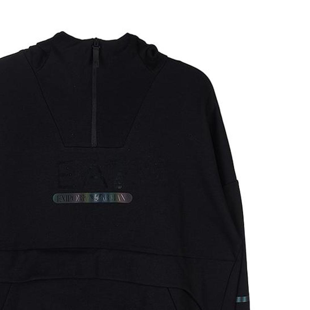 Emporio Armani Ea7 Fw22 Hūte ar burtu apdruku Džemperi Vīriešu džemperis Melns 6LPM21-PJANZ-1200