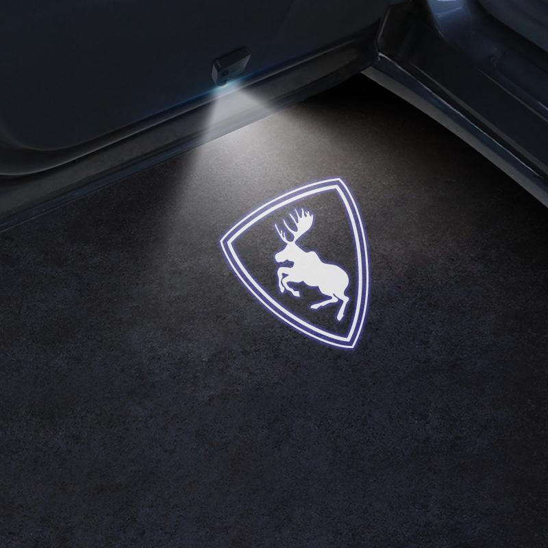 2Pcs LED Prancing Moose Emblem Car Door Light Welcome Lamp Wireless Projector For B3 B4 B5 XC90 XC60 S60 XC40 S40 Volvo