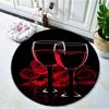 Rose And Wine Round Rug Soft Thickened Kitchen Floor Mat Waterproof Non-slip Oil-proof Floor Mat Runner Rug