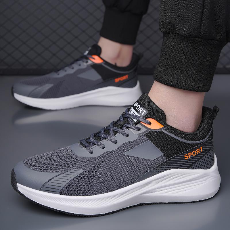 

Мужская обувь 2025 года, летняя новая спортивная обувь, тренд, корейская версия, повседневная, универсальная, сетчатая, дышащая, легкая, импортная, папина обувь 39 серый