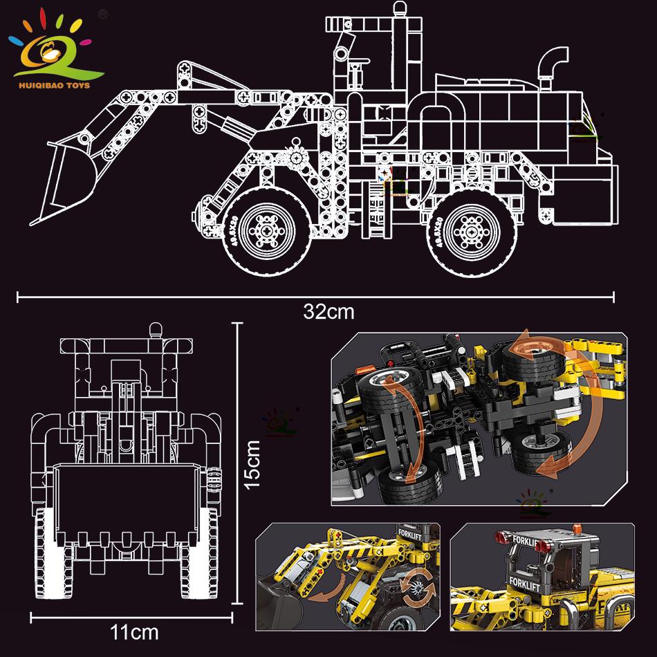 Moc Engineering Truck Model Building Block Excavator Crane Car City Construction Tech Brick Set For Children Kids Gift