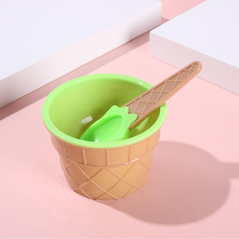 Vibrant Color Ice Cream Bowls With Spoons Dessert Sundae Dishes Set For Birthday Holiday Party Ice Cream Favor Gift Decor
