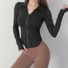 Women's Long Sleeve Fitness Jacket - Autumn/Winter Yoga & Running Outerwear with Lapel Zipper