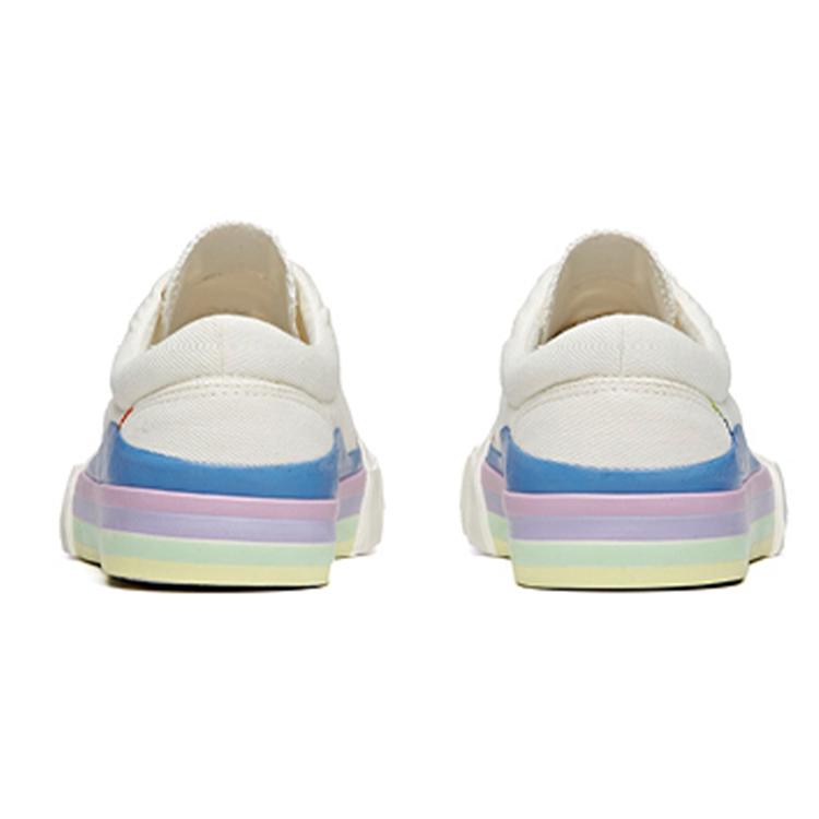 Anta Life Collection Slip Resistant Abrasion Resistant Low top Canvas Shoes Women's White Blue Purple 122028608-2