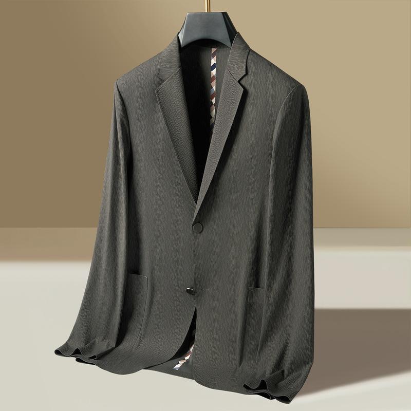 

Весенне-летний повседневный костюмный топ, легкая деловая мужская куртка M серый