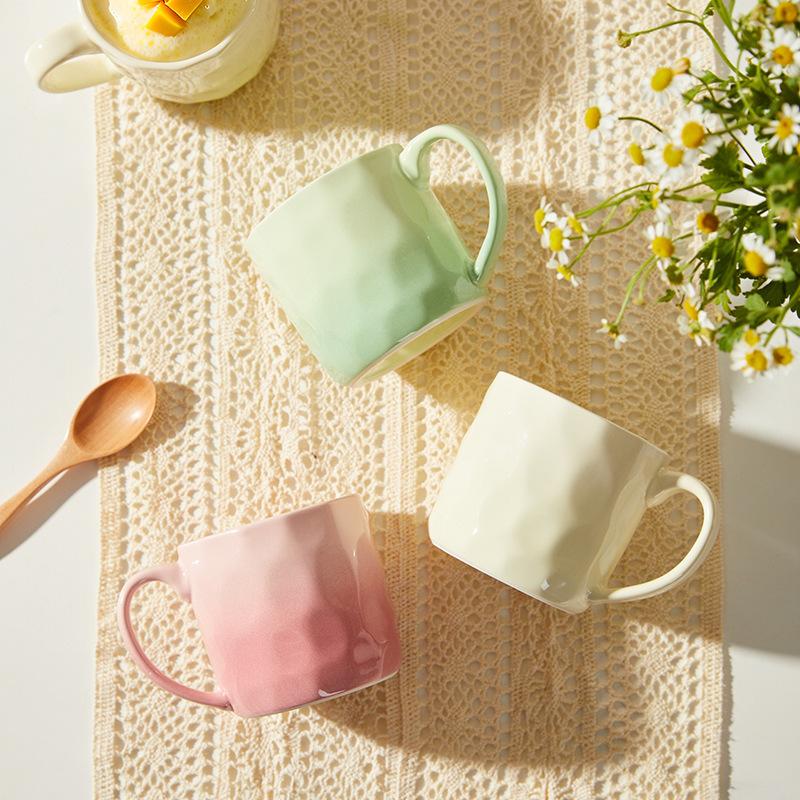 Gradient Mug High Value Ceramic Cup Household Water Cup Couple Breakfast Cup Office Coffee Cup