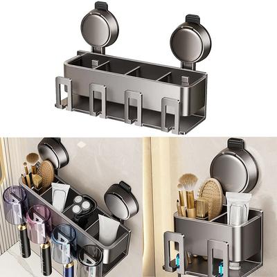 Wall-mounted Bathroom Toothpaste Rack Toothbrush Cup Holder Bathroom Household Shelf Accessories
