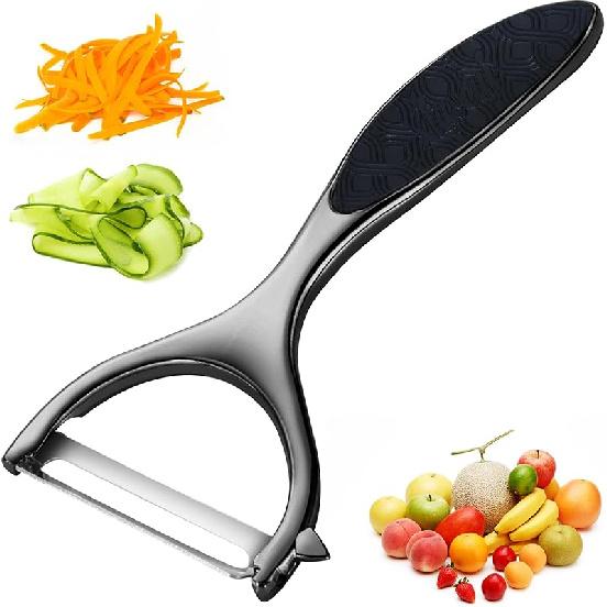 Vegetable Peeler, Potato Peelers for Kitchen Stainless Steel Multi-function Set Fruit Peeler For Kitchen and Household Tools Y & I Shape Swivel BLACK1PACK