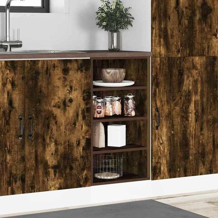VidaXL Meuble bas "Riga" Chêne fumé 40 x 44,5 x 81,5 cm Bois d'ingénierie 854206
