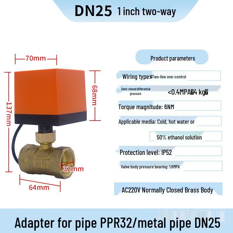 Zweiwege Messing Elektromagnetisches Solar-HVAC-Ventil: Temperaturregelung, Normalerweise offen/geschlossen, Zwei-/Draht-Kugelhahn.