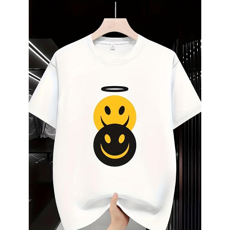 

Men s Devil Smile Graphic T-Shirt - White Tee , Lightweight Breathable Fabric for Casual Everyday - Machine Washable , Comfortable Fit S белый