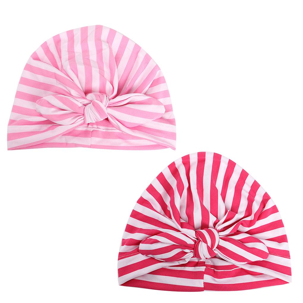 Kids Bunny Ear Hat Stripe Turban Baby Cap Head Wrap Adornments Rabbit Headdress