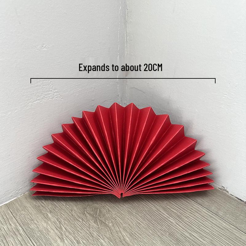 Roter halbkreisförmiger Bambuspapierfächer für Hochzeits- und Eventdekoration
