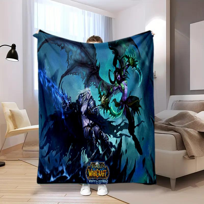 classic game World of Warcraft Frozen Throne blanket Soft and portable four season home bed, sofa blanket, office travel, lunch break, warm blanket Y7