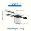 Stainless steel potato masher with silicone handle, potato press, potato purer, with interchangeable mesh