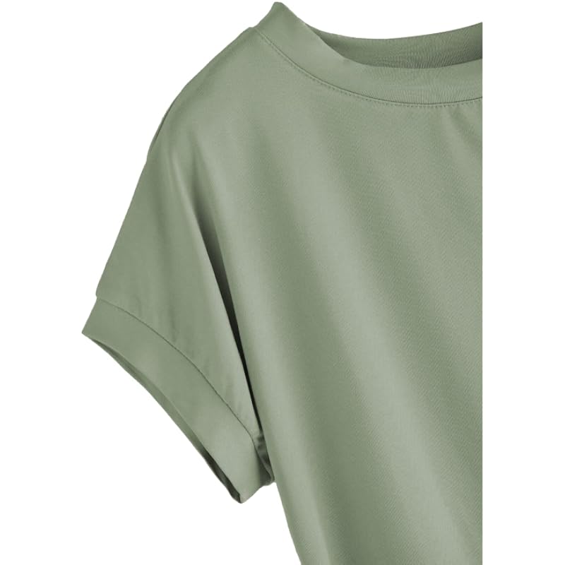 Fabricorn Women's Solid Regular Fit T-Shirt (GT01_UpDown4_P_Sage Green