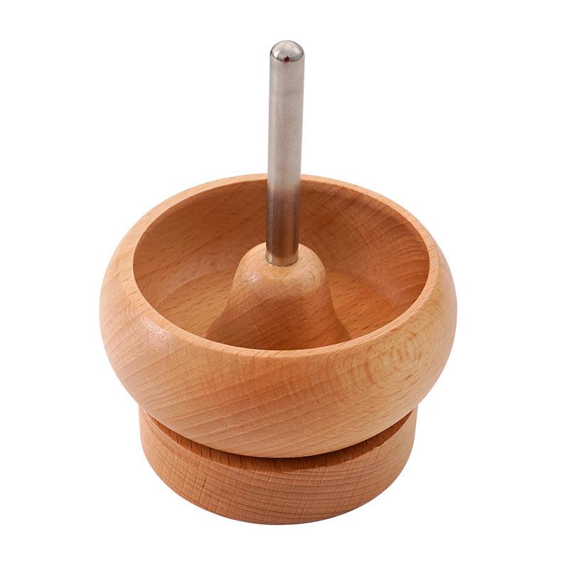 Manual Rotating Fast Beading Threader, Solid Wood Beading Bowl, Rice Bead DIY Beading Tool