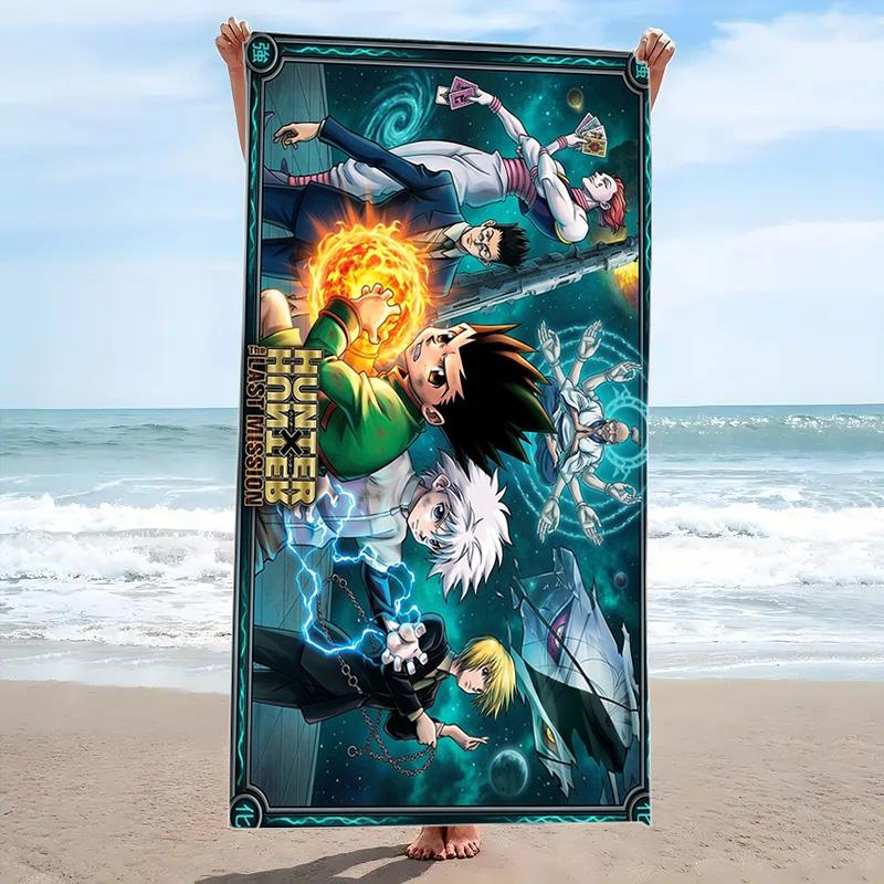 Anime HUNTER×HUNTER Print Beach Towel, Large Soft Quick Dry Towel for Beach Camping Swimming