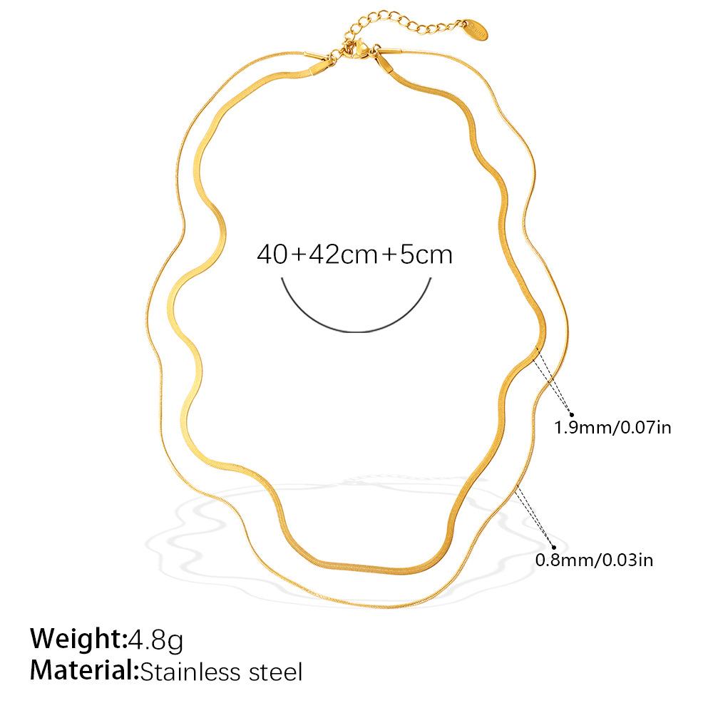 Niche Simple Double-Layer Stacked Blades With Stainless Steel Temperament Versatile And Non-Fading Collarbone Chain