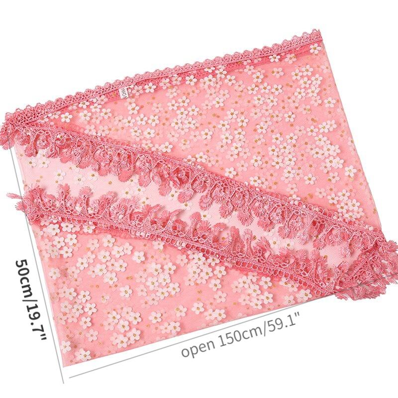 Lenço triangular feminino para igreja, xale de oração bordado, véu de renda floral, cobertura de cabeça com borla, mantilhas para a igreja