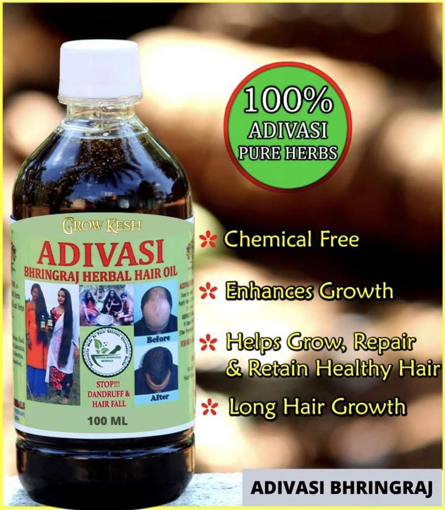 Ayurvedisches Adivasi Bhringraj Kräuterhaaröl aus reinen Adivasi-Naturkräutern – 100 ml
