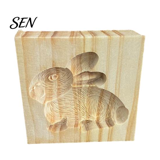Nonstick Dough Stamp Molds Wood Cookie Cutter Mold, Round Gingerbread Biscuit for Easy Release Cake Embossers DIY Baking, Fondant Decoration, Holiday