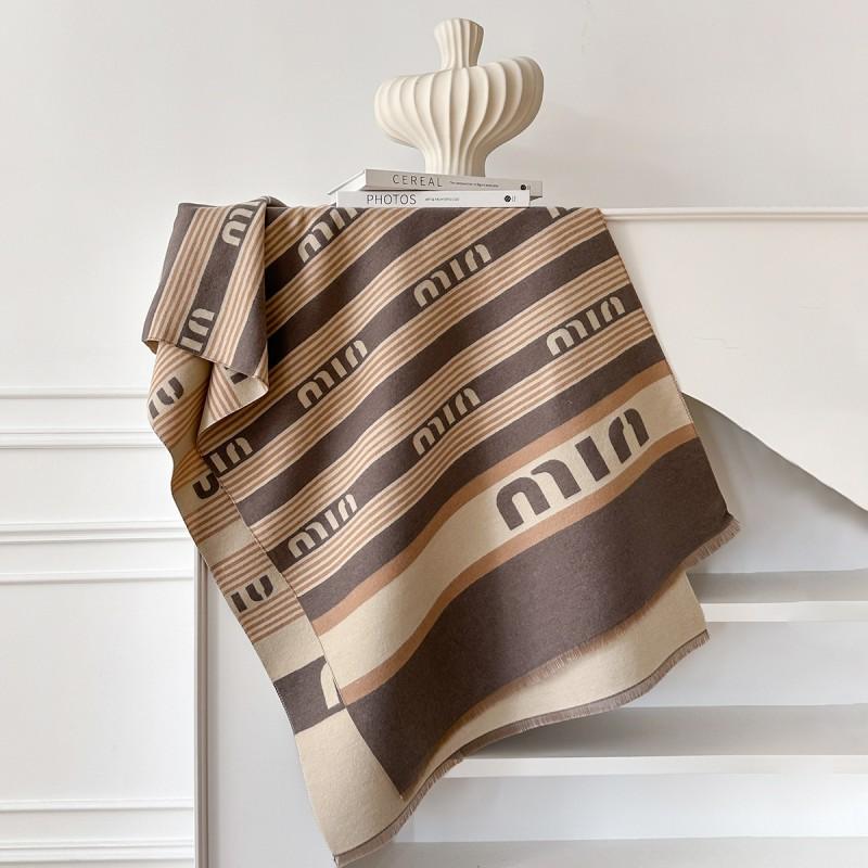 Elegant French Vintage Butterfly Print Faux Cashmere Scarf Women Warm Thick Wrap Shawl Office Winter