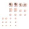 24Pcs White French Toe Nails with Snowflake Rhinestone Elegant Design for Party Wedding Daily Use