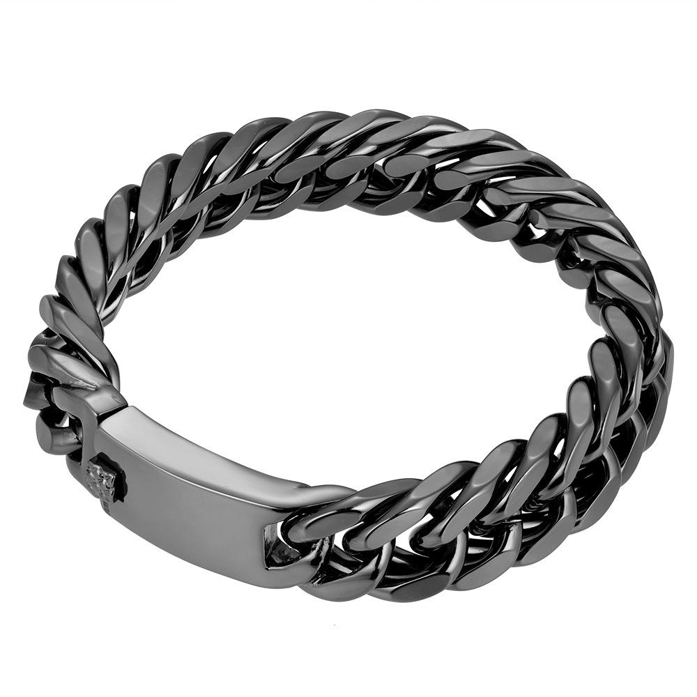 Accessories Men'S Stainless Steel Four-Way Grinding Chain Fashion Titanium Steel Double Buckle Bracelet