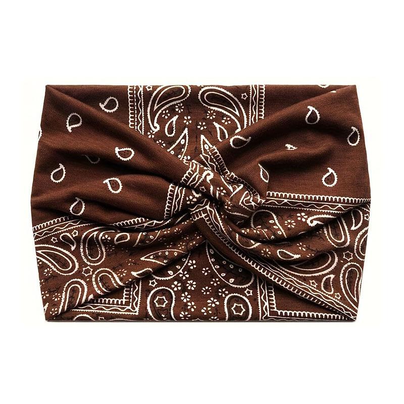 1 st Turban Paisley Twist Pannband Damhuvudband Brett Hårinpackning för Kvinnor Stora Sport Tränings Stretch Halkfria Stora Huvudband