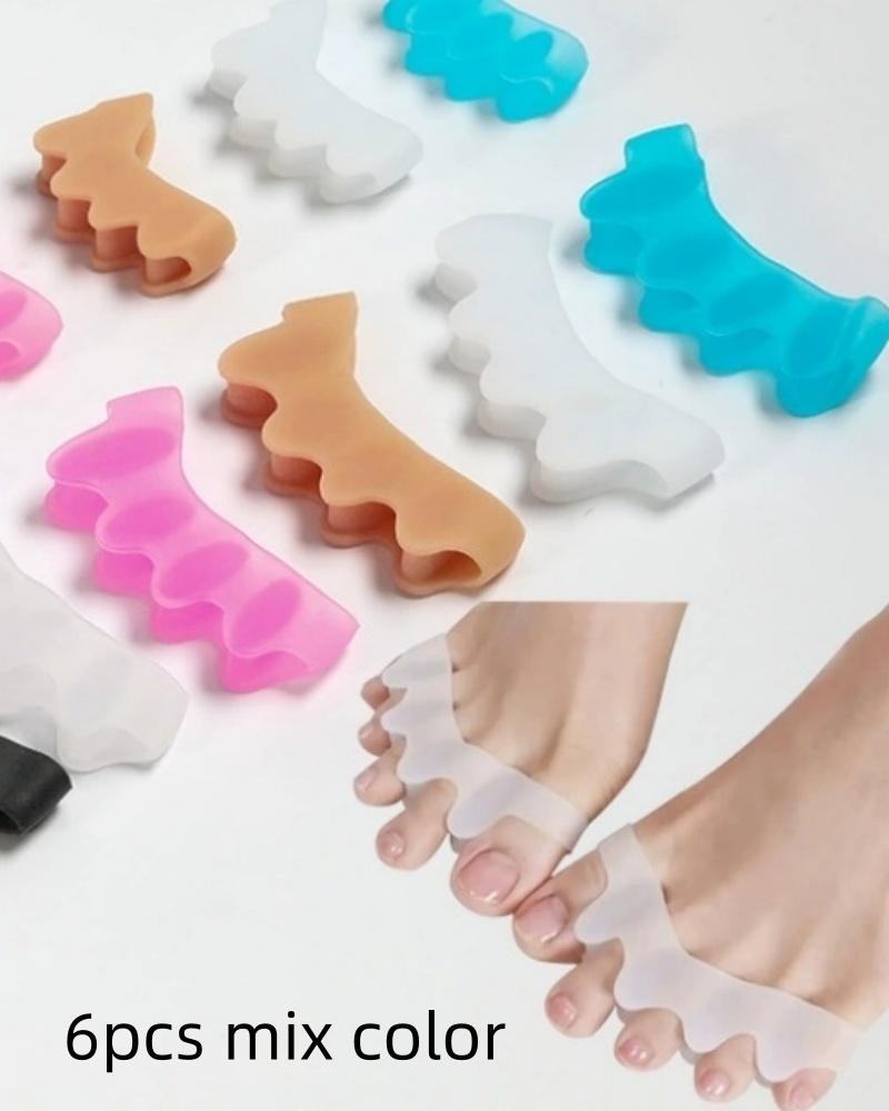 2/6/10pcs Five Hole Toe Separator Bunion Corrector Adjustable Unisex Comfort Foot Alignment Pain Relief Support