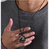 New Viking Wild Wolf Forest Circle Pendant Hip Hop Titanium Steel Necklace for Men