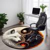 1pc Wolf Yin Yang Chair Carpet for Office, Round Non Slip Durable Large Size Office Carpet, Suitable for Office
