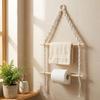 Double-layer Wooden Towel Holder Wall Hanging Toilet Paper Holder Storage Racks  Living Room