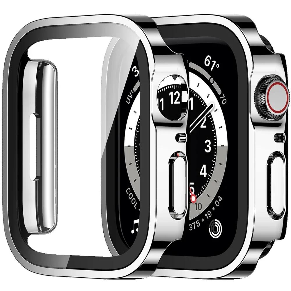 2PCS Waterproof Case for Watch 7 8 9 45mm 41mm-44-40mm Bumper Screen Protector 2 PACK Edge Cover iWatch 5 SE 6 Accessories