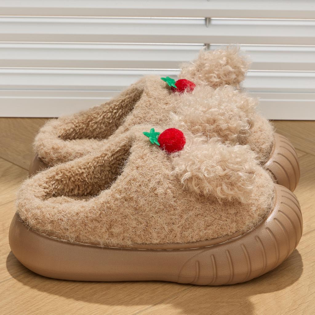 Winter Cute Children Home Slippers Plush Warm Thick Bottom Slides Cartoon Comfortable Non-Slip Slippers Indoor Outdoor Men Casual Slippers