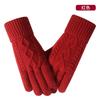 Winter touch screen gloves adult women's knitted gloves piled thickened cold-proof cycling warm gloves
