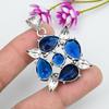 Blue Sapphire Pendant, Handmade Gemstone Pendant, 925 Solid Sterling Silver Pendant Antique Jewelry, For Engagement Gift