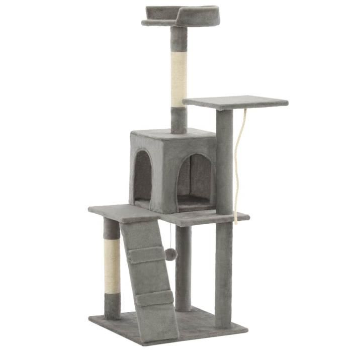 VidaXL Cat Tree with Sisal Scratching Posts 120 Cm Grey
